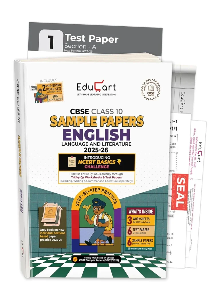 Educart CBSE Sample Paper Class 10 2025–26 – Science, Social Science, English & Mathematics
