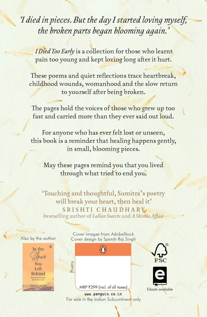 I Died Too Early by Sumitra Manda